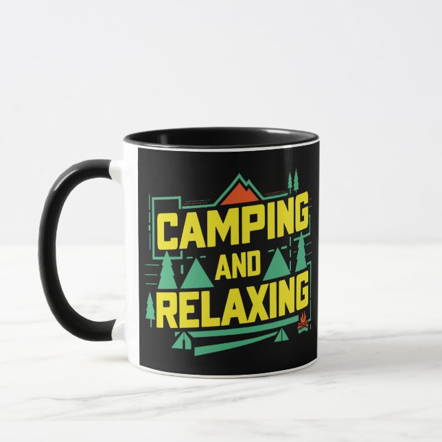 Camping and Relaxing, summer Camp mug  (Left)