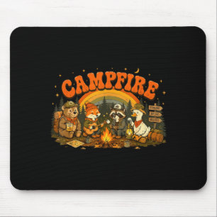 Camping animals campfire camper adventure outdoor mouse pad