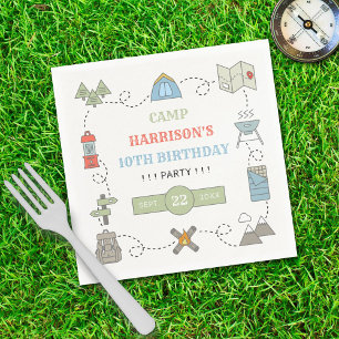 Camping Any Age Birthday Party Napkin