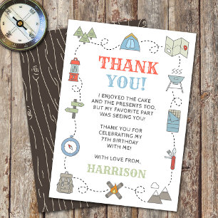 Camping Any Age Birthday Party Thank You Card