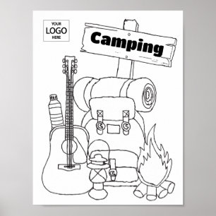 Camping Art Colouring Art Worksheet Activity Sheet Poster
