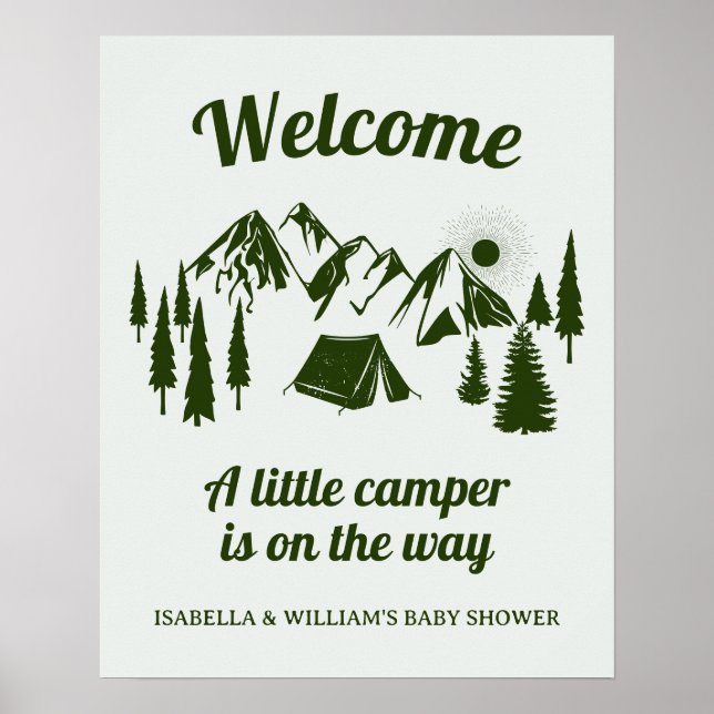 Camping Baby Shower Little Camper Forest Poster (Front)