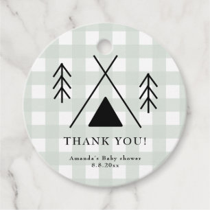 Camping baby shower - Thank you Favour Tags