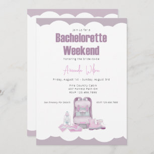 Camping Backpack Bachelorette Party Invitation
