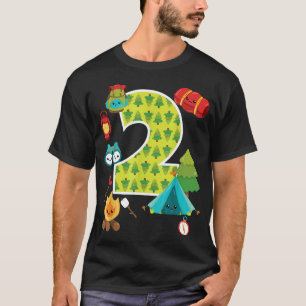 Camping Backyard Sleepover 2 Year Old 2nd Birthday T-Shirt