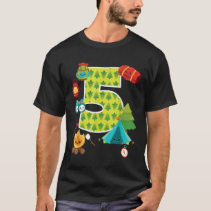 Camping Backyard Sleepover 5 Year Old 5th Birthday T-Shirt