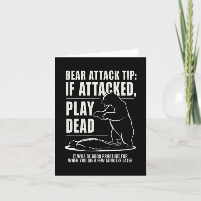 Camping Bear Attack Tip Play Dead  Card (Front)