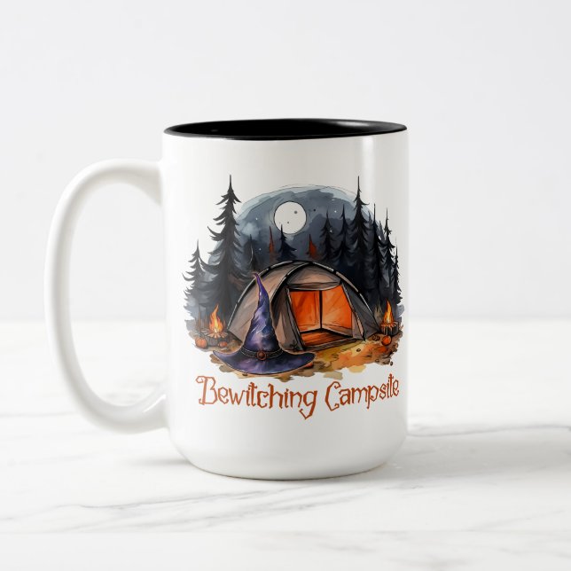 Camping Bewitching Campsite  Two-Tone Coffee Mug (Left)
