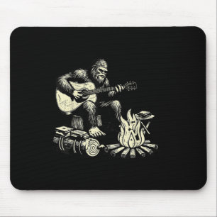 Camping Bigfoot Smore Rock Bigfoot Playing Guitar Mouse Pad