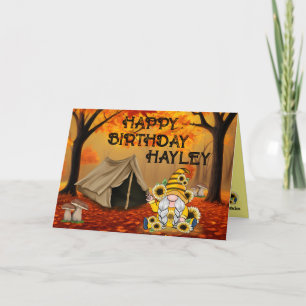 Camping Birthday Gnome  Card