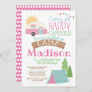 Camping Birthday Invitation