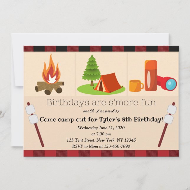 Camping Birthday Invitation (Front)