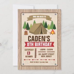 Camping Birthday Invitation