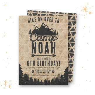 Camping Birthday Invitation