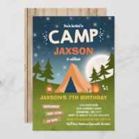 Camping Birthday Invitation Camp Out Party