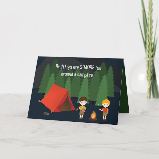Camping Birthday Party Card (Front)