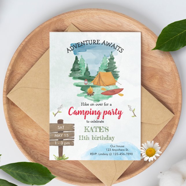 Camping Birthday Party Invitation (Creator Uploaded)