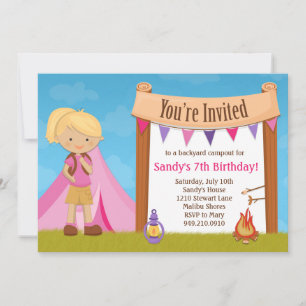 Camping Birthday Party Invitation