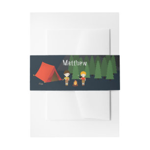 Camping Birthday Party Invitation Belly Band