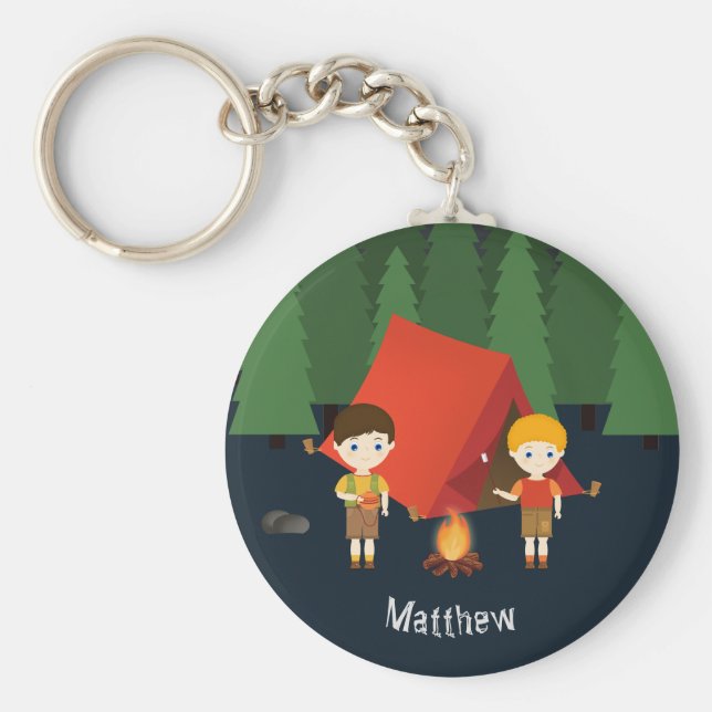 Camping Birthday Party Key Ring (Front)