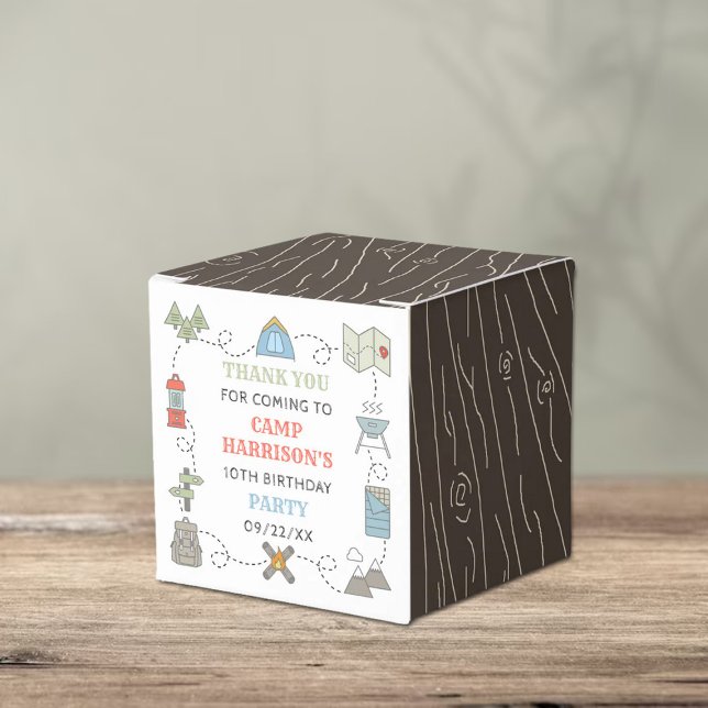 Camping Birthday Party Thank You Favour Box (Creator Uploaded)