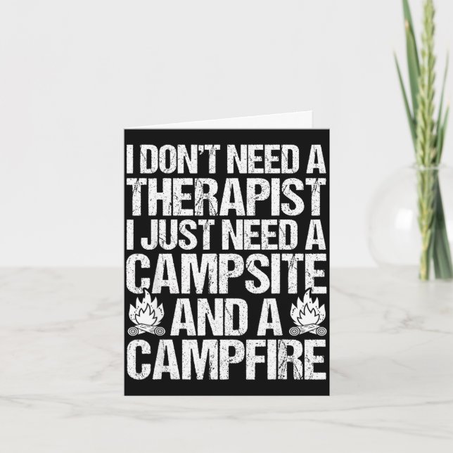 Camping bonfire camp life forest camper  card (Front)