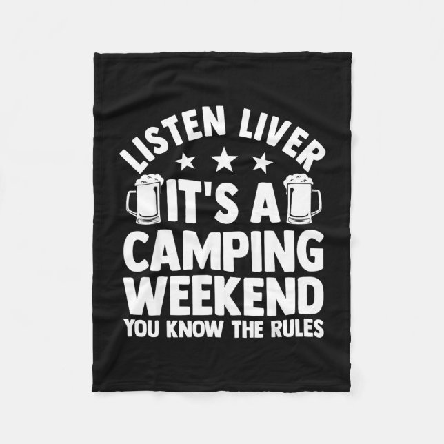 Camping bonfire camp life forest camper  fleece blanket (Front)