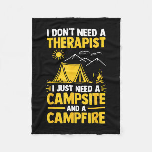 Camping bonfire camp life forest camper fleece blanket