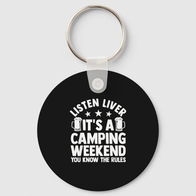 Camping bonfire camp life forest camper  key ring (Front)