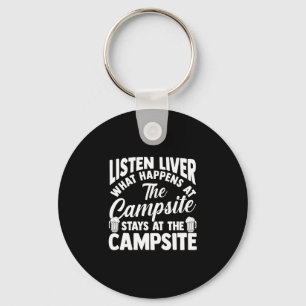 Camping bonfire camp life forest camper key ring