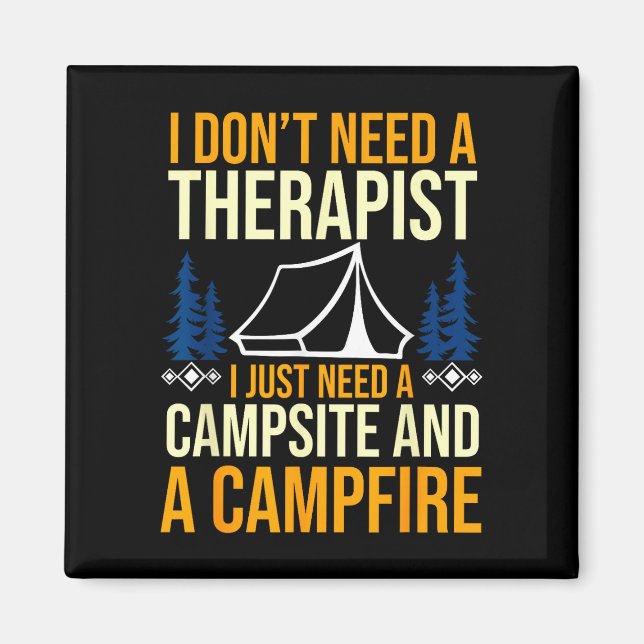 Camping bonfire camp life forest camper  magnet (Front)