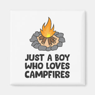 Camping Bonfire Just A Boy Who Loves Campfires Magnet