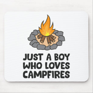 Camping Bonfire Just A Boy Who Loves Campfires Mouse Pad