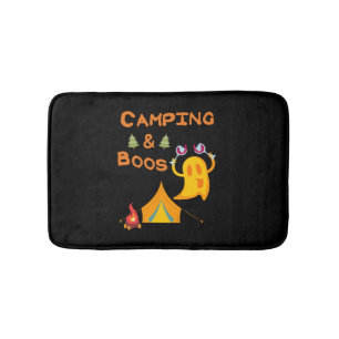 Camping & Boos Ghosts Wine Camping Halloween Bath Mat