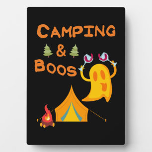Camping & Boos Ghosts Wine Camping Halloween Plaque
