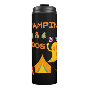Camping & Boos Ghosts Wine Camping Halloween Thermal Tumbler