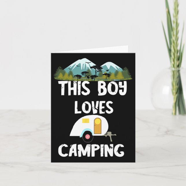 Camping Boy Camp Camper Camping Adventures Camping Card (Front)