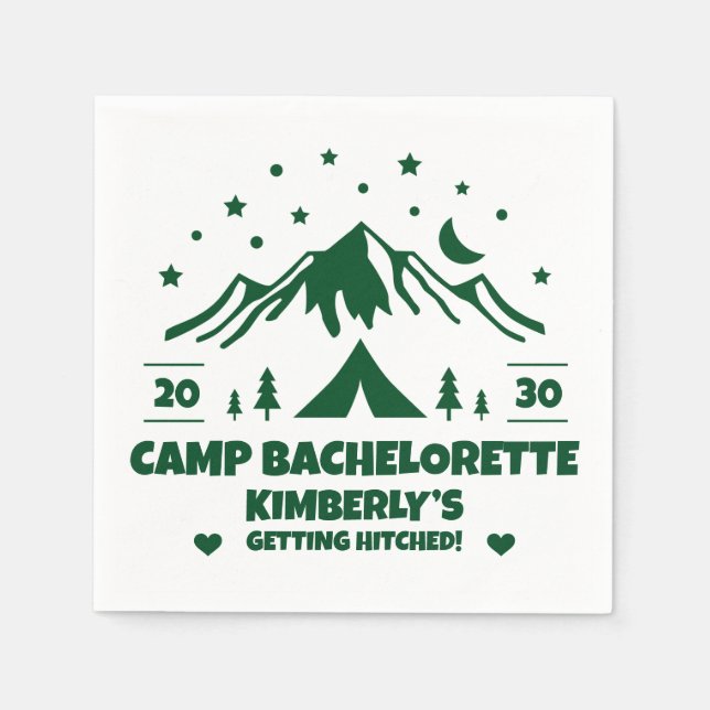 Camping Bride Bachelorette Party Napkin (Front)