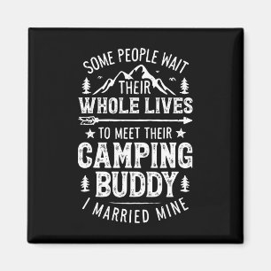 Camping Buddy Married Mine T Shirt Men Husband Wif Magnet