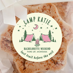 Camping Camp Bachelorette Party Classic Round Sticker