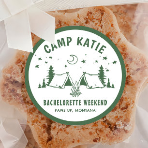 Camping Camp Bachelorette Party Classic Round Sticker