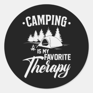 Camping Camp Camper Campfire Funny Gift Idea Classic Round Sticker