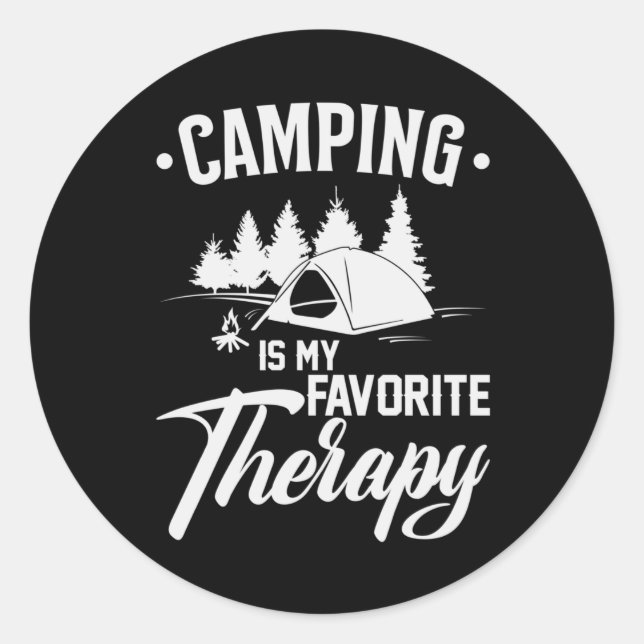 Camping Camp Camper Campfire Funny Gift Idea Classic Round Sticker (Front)