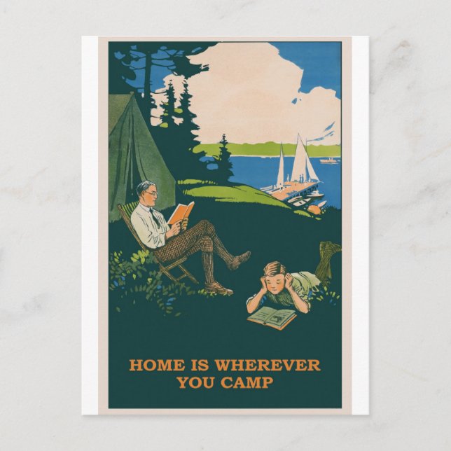 Camping Camp Site Vintage Travel Postcard (Front)
