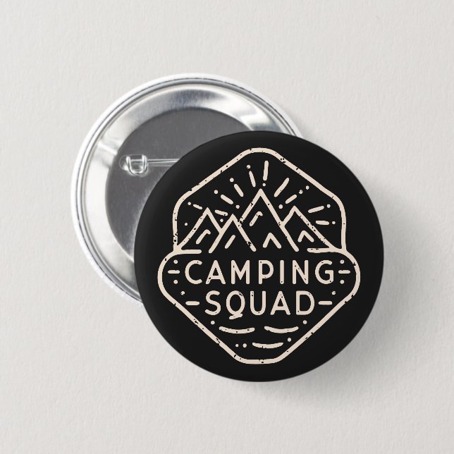 Camping camp squad adventure buddies trip 6 cm round badge (Front & Back)