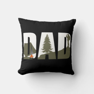 Camping camper and hiking hiker dad cushion