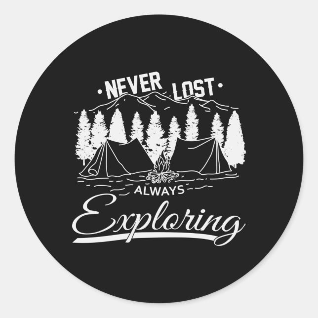 Camping Camper Camp Campfire Funny Gift Idea Classic Round Sticker (Front)