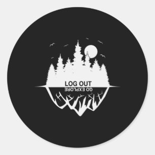 Camping Camper Campfire Camp Funny Gift Idea Classic Round Sticker
