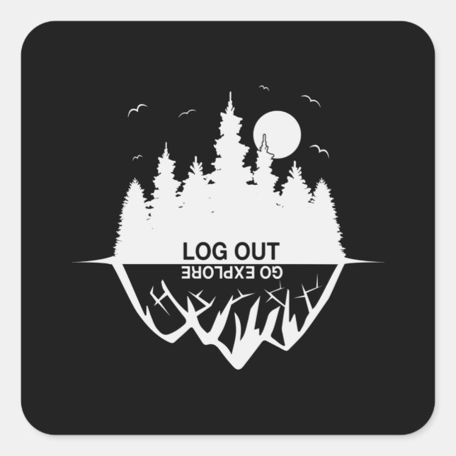 Camping Camper Campfire Camp Funny Gift Idea Square Sticker (Front)