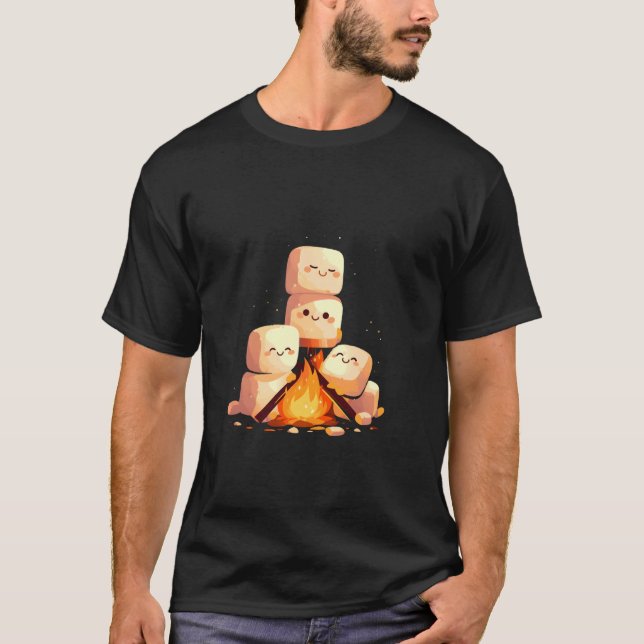 Camping Camper Campfire Smores Marshmallow 1 T-Shirt (Front)